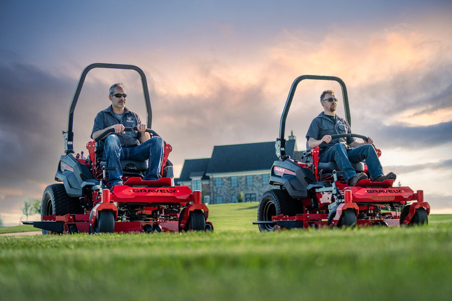 DSC01150-Edit-901x600-53107e2.jpg Two Gravely zero-turn lawn mowers riding side by side