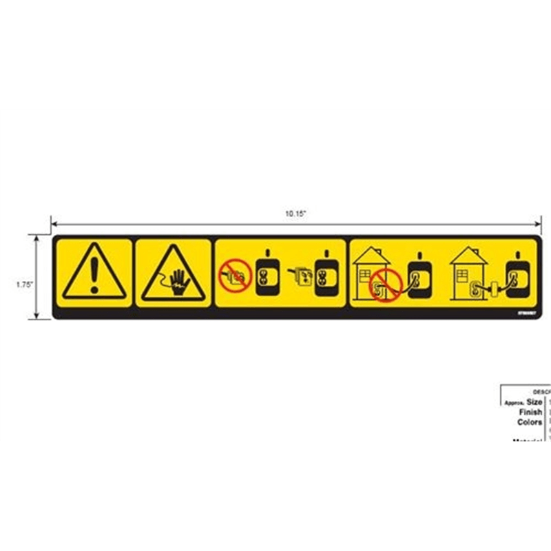 Gravely Generator Decal, Warning