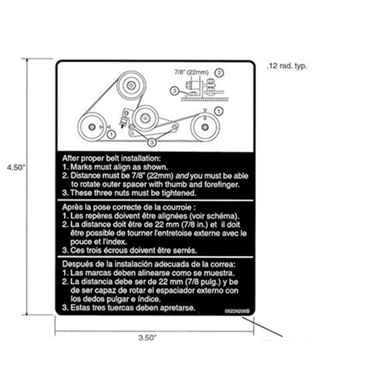 Gravely Lawn Mower Decal, Belt Diametergram