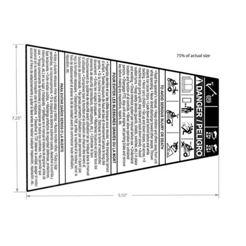 Gravely Rear Engine Rider Decal, Rear Engine Rider Warning