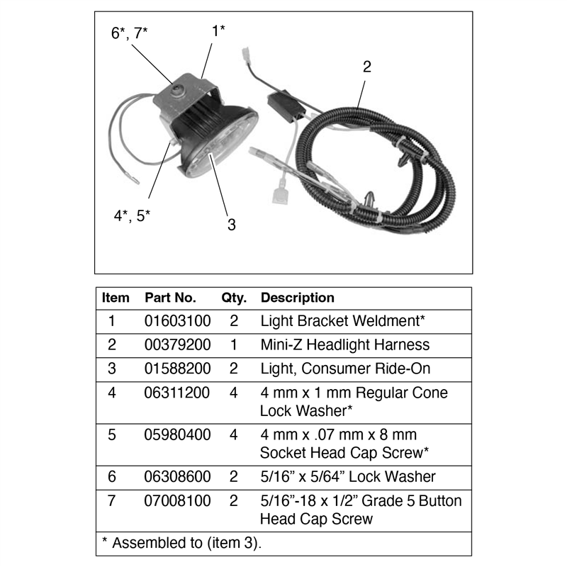 Gravely Sno-thro And Lawn Mower Mini- / Mini-zt Headlight Kit