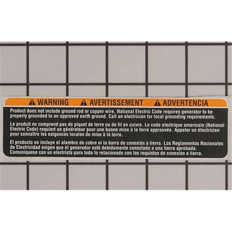 Ground Warning Label