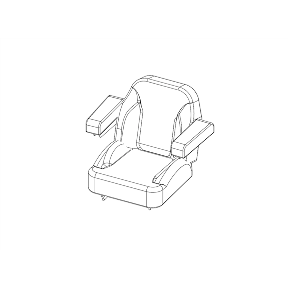 Gravely  Zero Turn Mower Seat, Sk250 Cool Gray With Arms