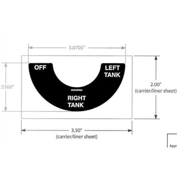 Gravely Sno-thro And Lawn Mower Decal, Fuel Valve